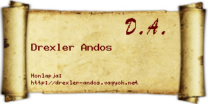 Drexler Andos névjegykártya
